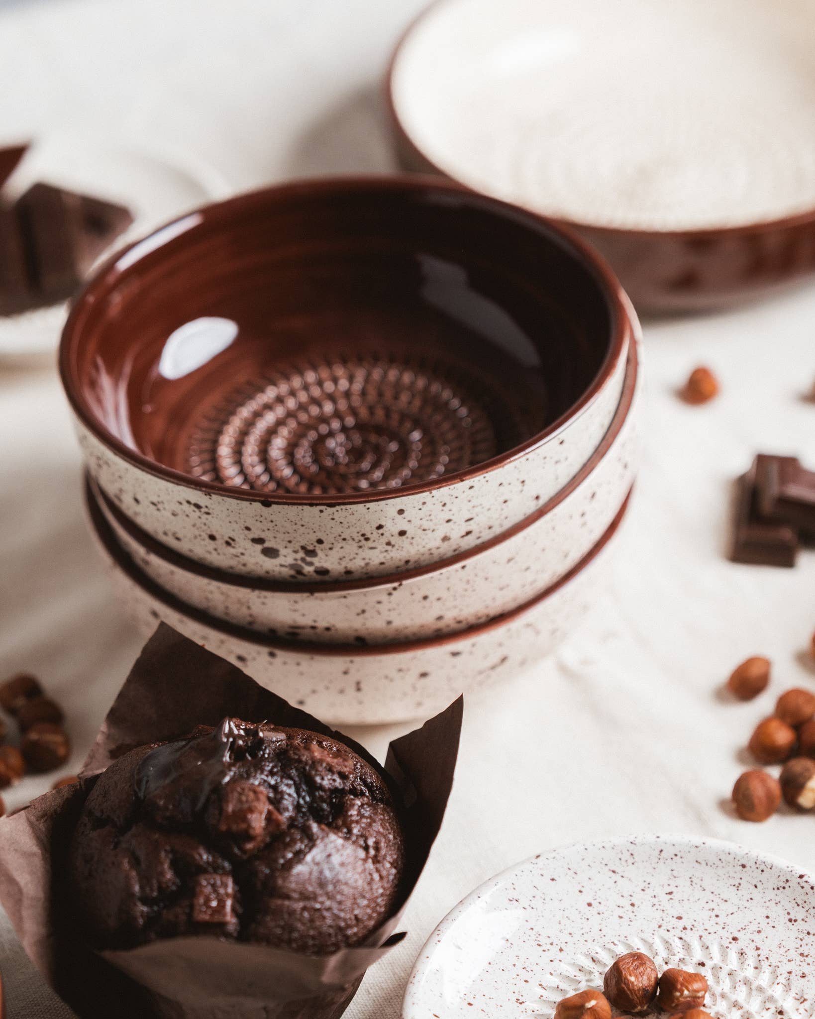 Keramický talířek na strouhání - Střední - Brownie